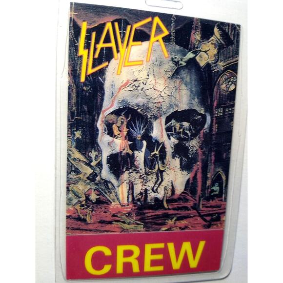 Slayer Backstage Pass 1988 World Sacrifice Skull Demons Heavy Metal Hard Rock - Picture 2 of 3